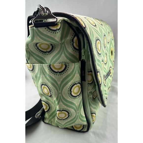 PETUNIA PICKLE BOTTOM Boxy Backpack DIAPER BAG Changing Pad Aqua Floral - Picture 5 of 13